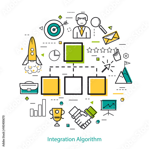 Line Art Concept - Integration Algorithm