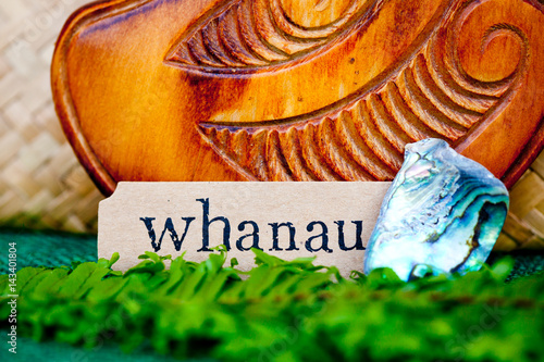 NZ - Kiwi - Maori theme - backgrounds and objects - maori word for family (whanau)
 photo