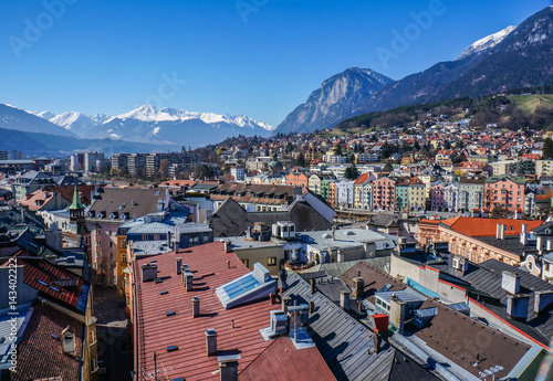 View of the city of Innsbruck from the roof.