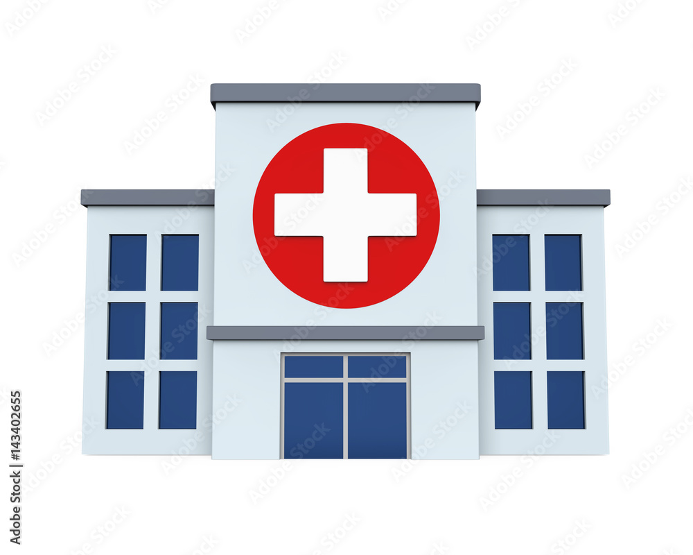 Obraz premium Hospital Building Isolated