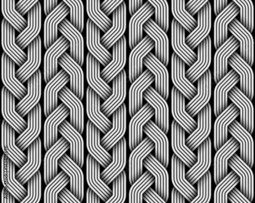 Braided pigtails fiber seamless pattern. Vector illustration