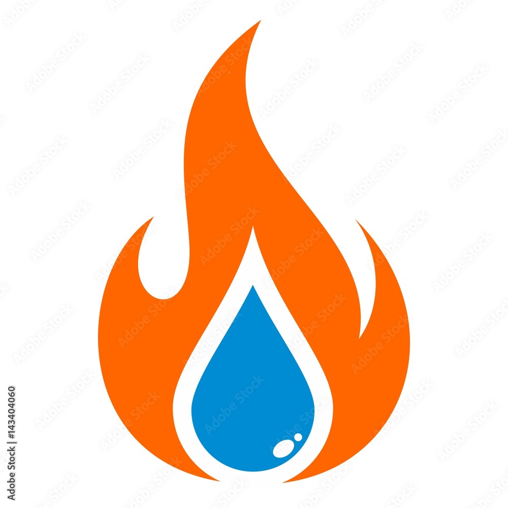 fire and water logo vector. Stock Vector Adobe Stock