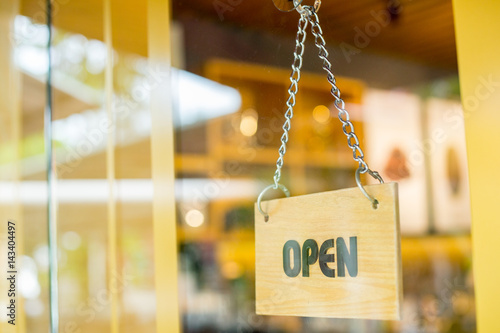 Open sign wood board