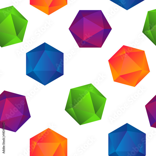 Colorful gradient diamonds seamless pattern on white background