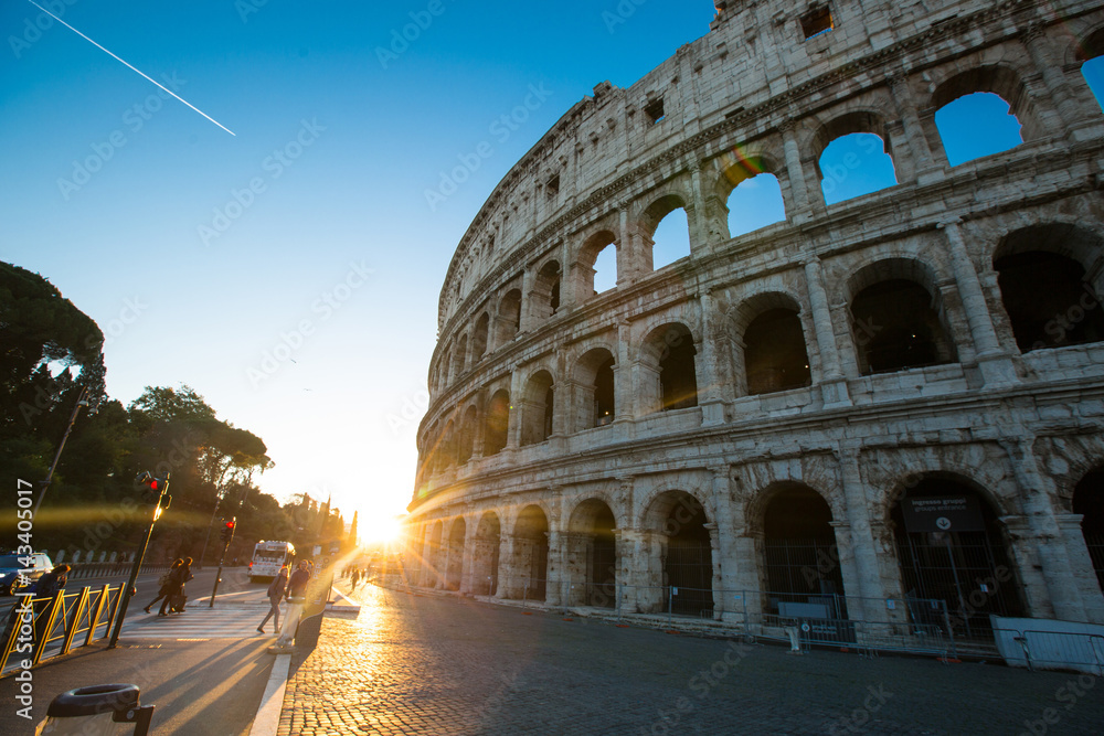 Colosseum rome historic building Italy .