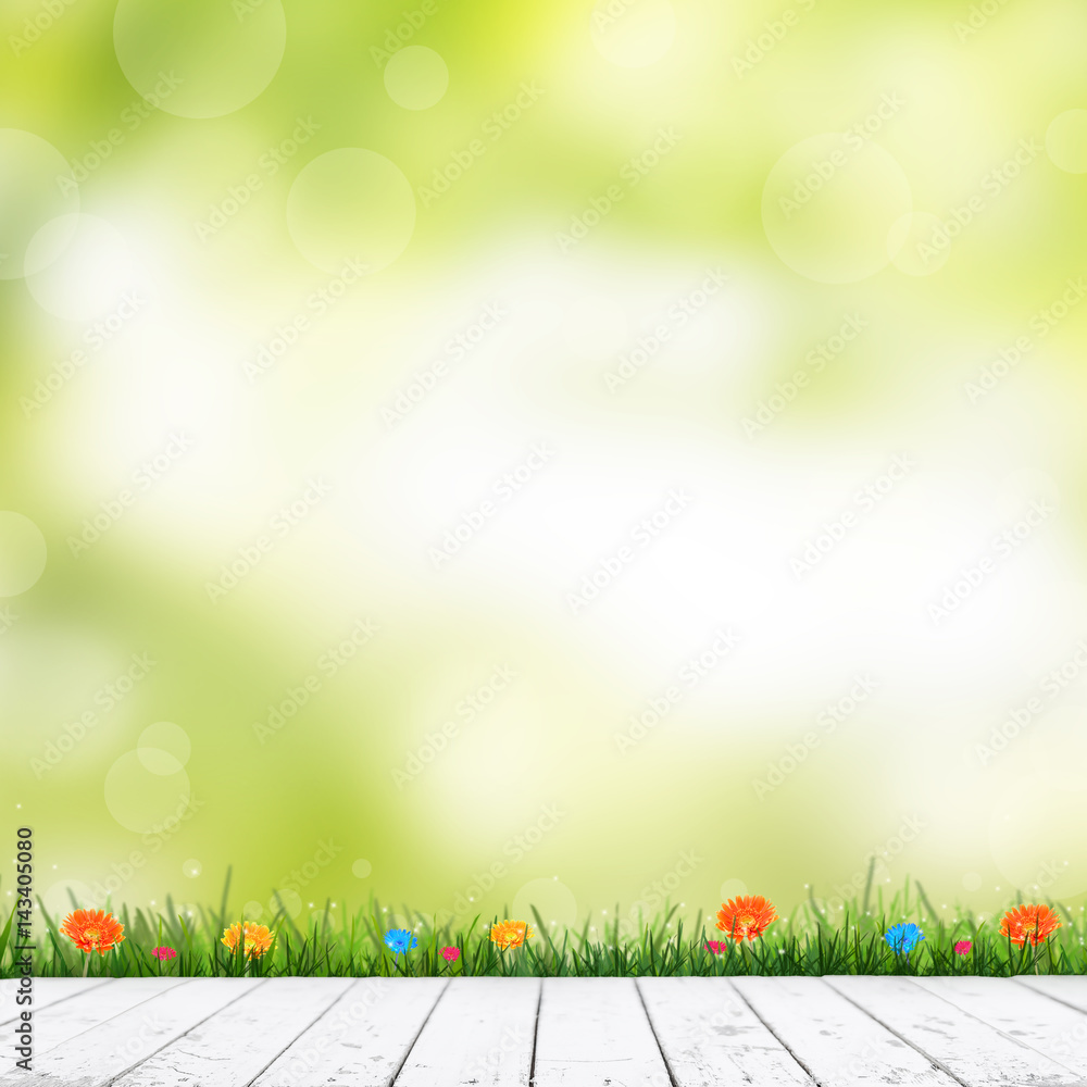 abstract spring time background with flowers, nature summer floral wallpaper.
