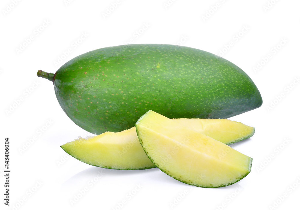 fresh green mango isolated on white background fresh green mango isolated on white background