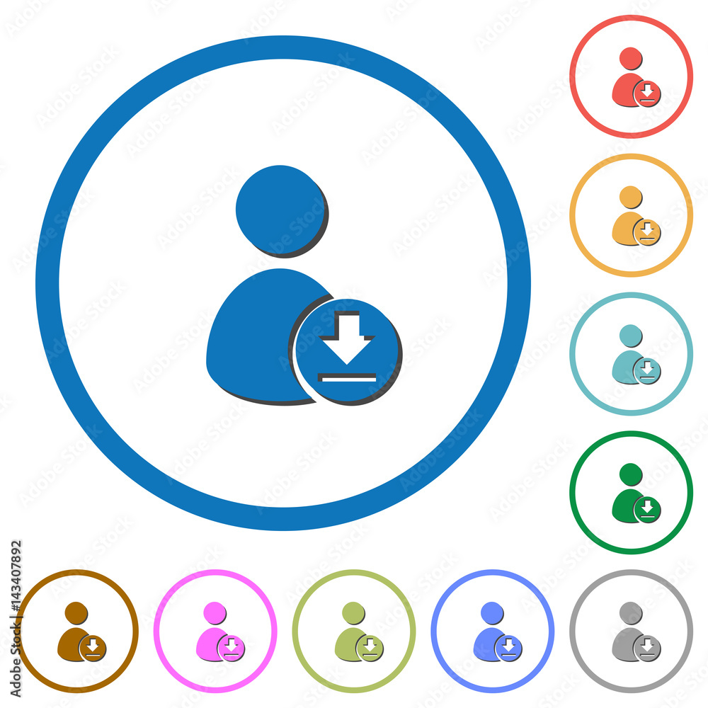 Download user account info icons with shadows and outlines Download user account info icons with shadows and outlines