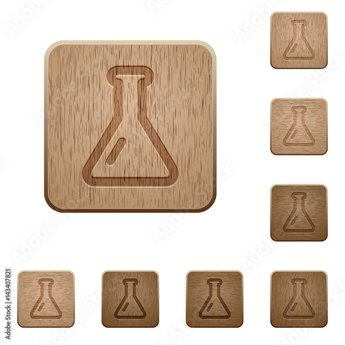 Empty flask wooden buttons