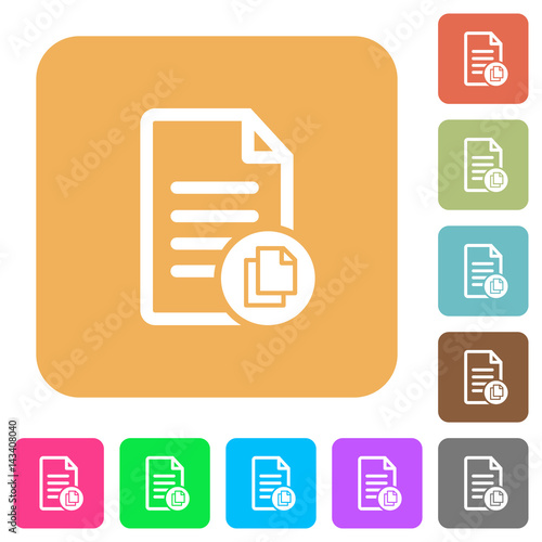 Copy document rounded square flat icons