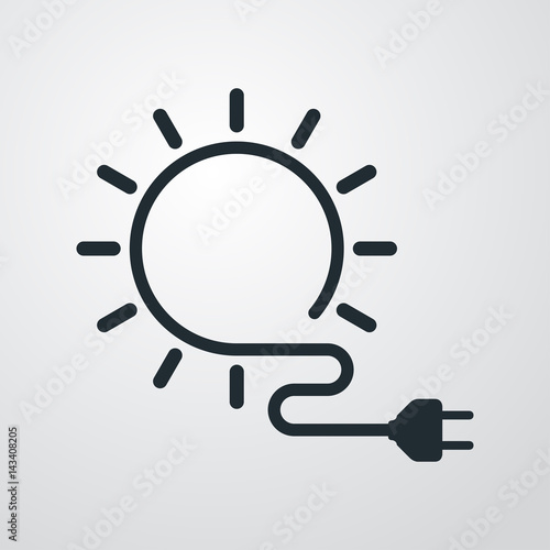 Icono plano energia solar en fondo degradado