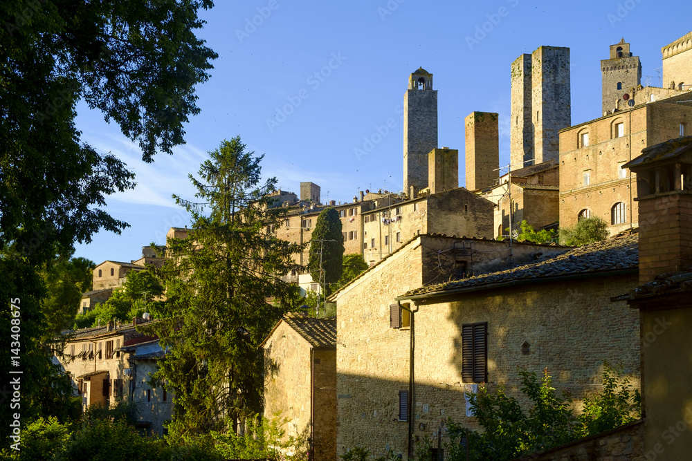 San Gimignano is a small medieval hill town in Tuscany,