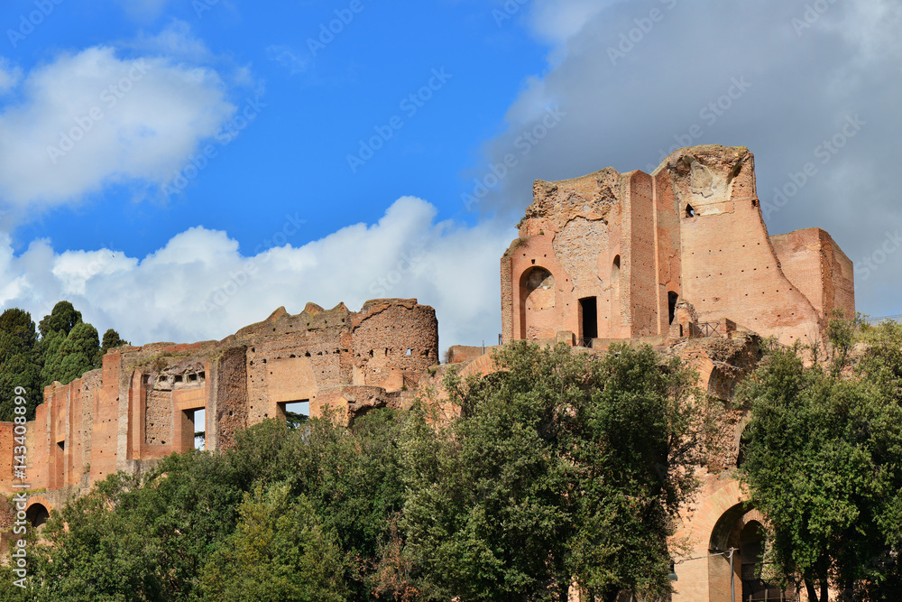 Palatine Hill Imperial Palace ancient ruins in Rome