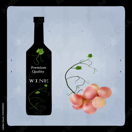 Fresh bunch of grapes. Manufacturer of fresh juices and wine. Logo.