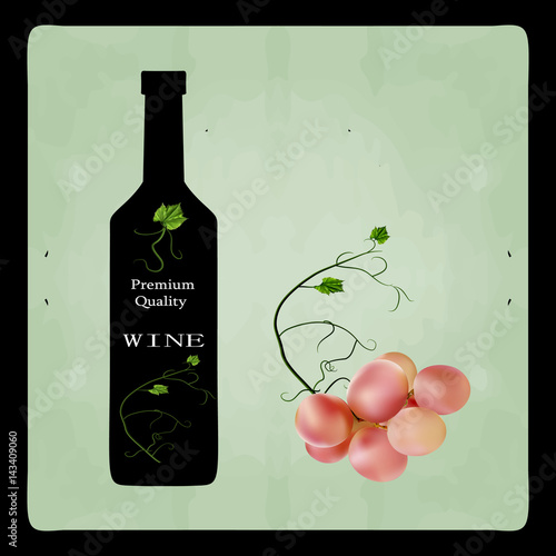 Fresh bunch of grapes. Manufacturer of fresh juices and wine. Logo.