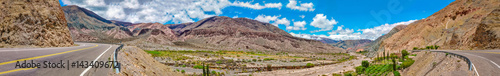 Panoramic of a road in north west mountains in Argentina