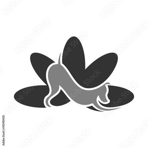 dog and lotus logo vector design.
