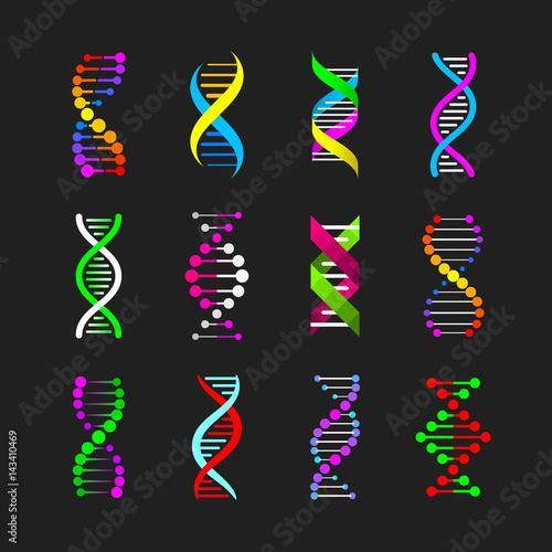 Color DNA icons set 