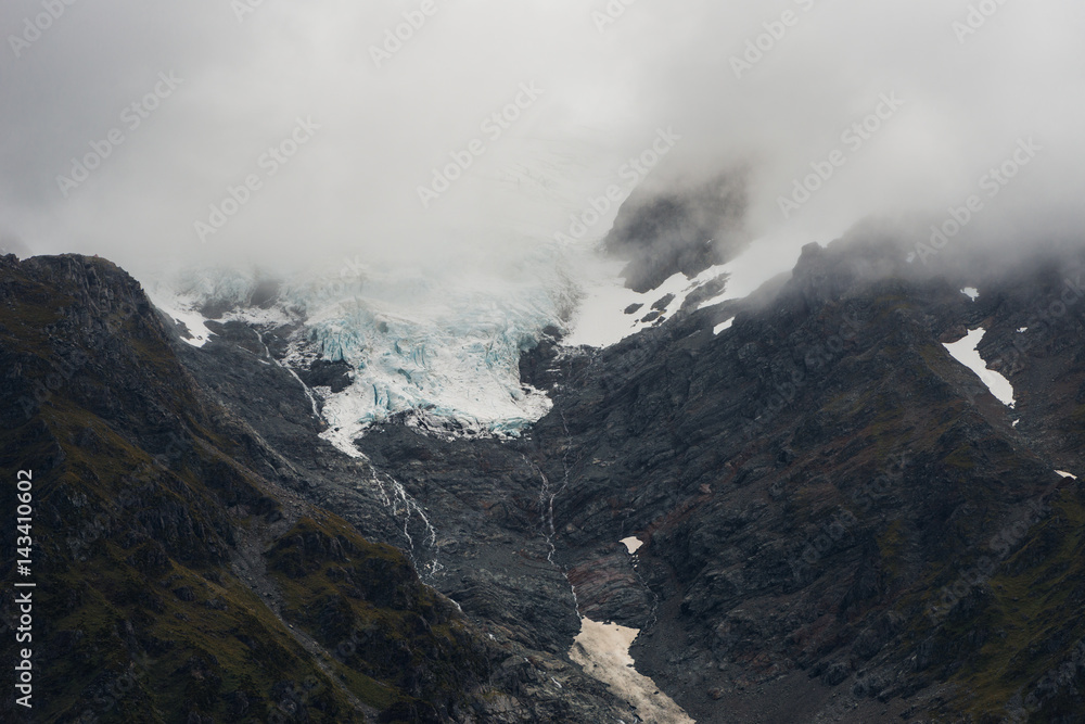 Glacier Peak close-up, Mount Cook, South Island, New Zealand Glacier Peak close-up, Mount Cook, South Island, New Zealand