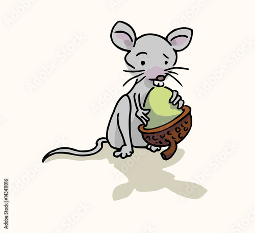 Muis met eikel