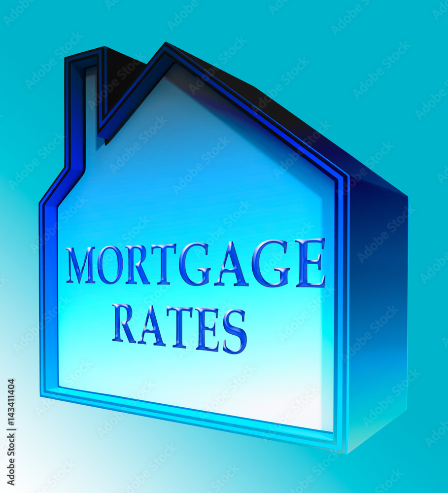 Mortgage Rates Indicating Home 3d Rendering Mortgage Rates Indicating Home 3d Rendering