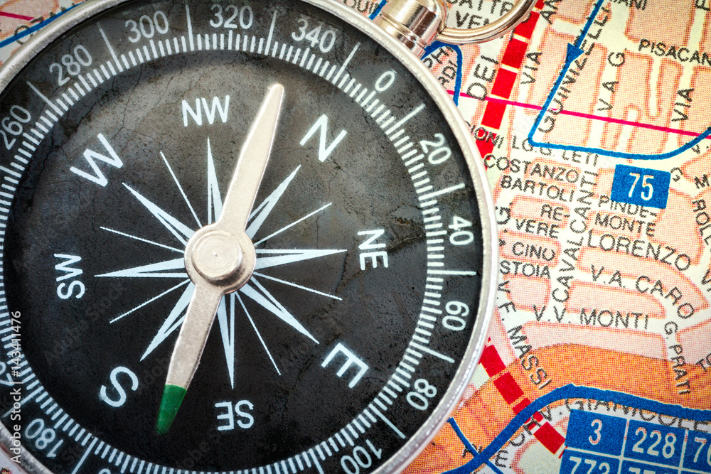 compass on map compass on map