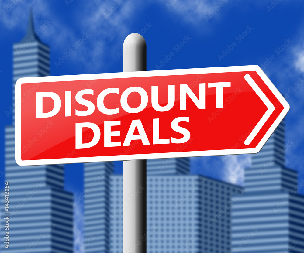 Obraz premium Discount Deals Represents Bargains Discounts 3d Illustration