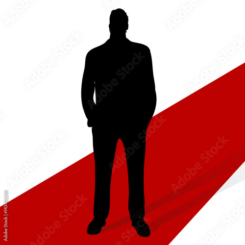 Man silhouette on a red carpet