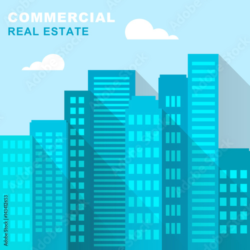 Commercial Real Estate Office Represents Properties 3d Illustration