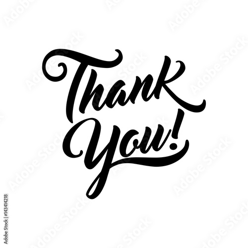 Thank you beautiful lettering isolated text vector illustration. Thank You! greeting card for presentation slide.