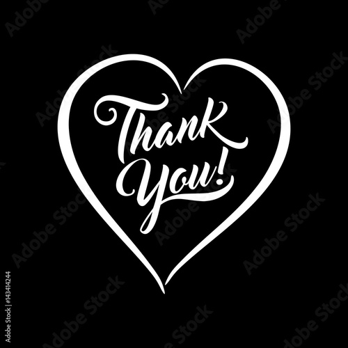 Thank you beautiful lettering isolated text vector illustration. Thank You! greeting card for presentation slide.