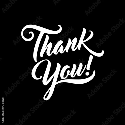 Thank you beautiful lettering isolated text vector illustration. Thank You! greeting card for presentation slide.