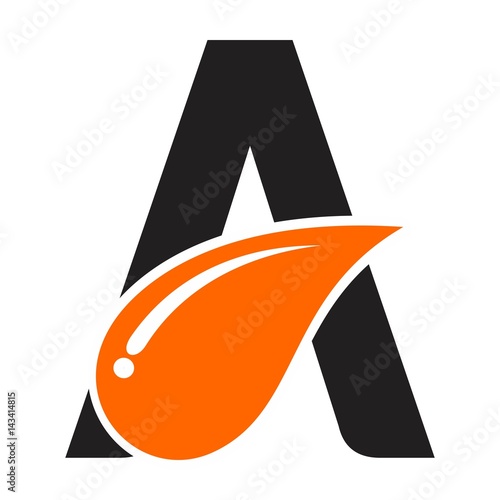 letter a and water drop logo vector.