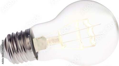 bright incandescent electric lamp isolated on white
