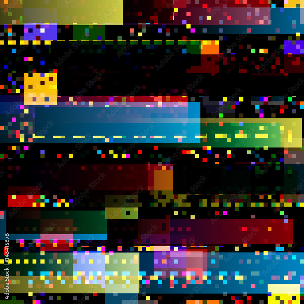 Glitch abstract background with colorful technology malfunction or error