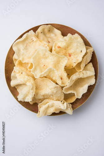 variety of Indian snack deep fried papad
