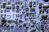 Close up of Electronic Circuits in Technology on  
Mainboard (Main board,cpu motherboard,logic board,system board or mobo)