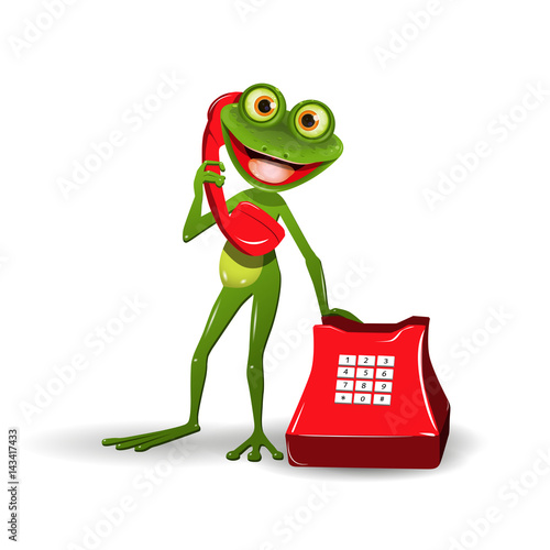 Frog with Red Phone