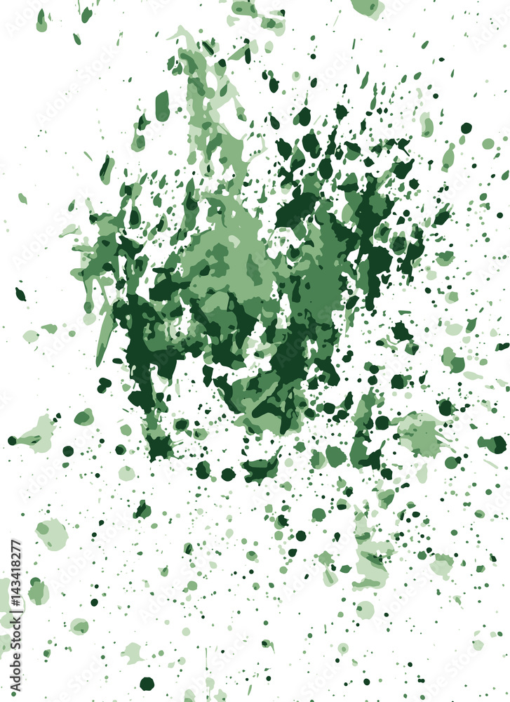 Green watercolor stains on crumpled paper Green watercolor stains on crumpled paper