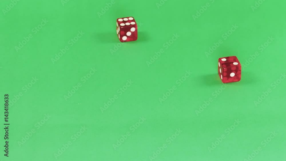 Dice on green background Dice on green background