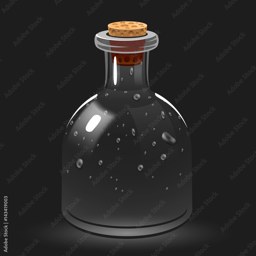 Empty glass chemistry or magic potion bottle. Empty glass chemistry or magic potion bottle.