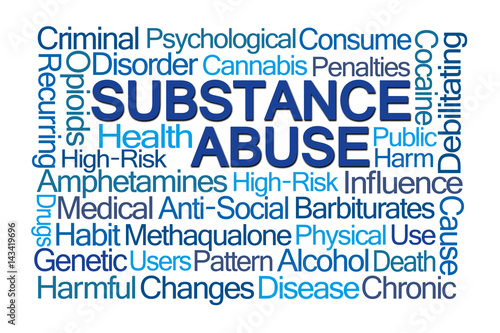 Obraz na plátně Substance Abuse Word Cloud
