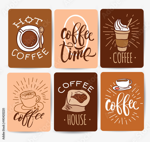 Coffee time Hipster Vintage Stylized Lettering. Vector Illustration