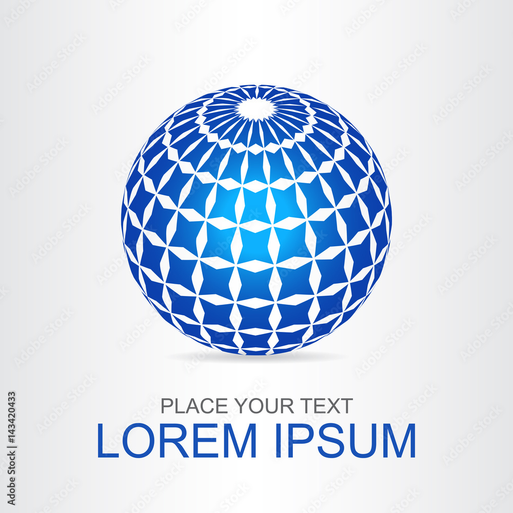 Logo stylized spherical surface with abstract shapes Logo stylized spherical surface with abstract shapes