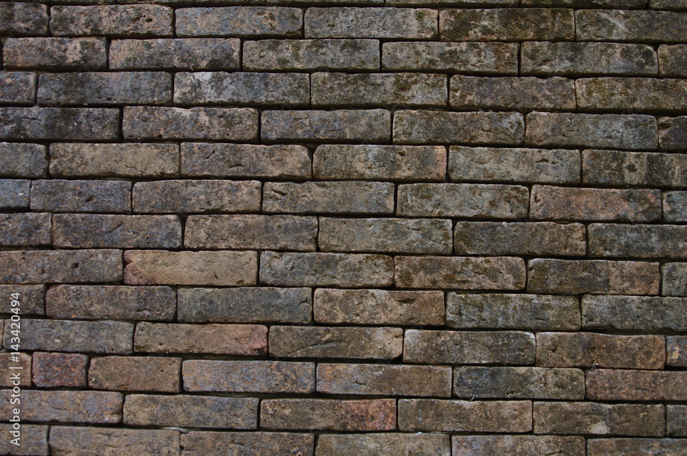 brown brick surface.