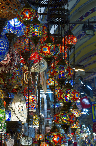 Traditional oriental  lamps in store at Grand Bazaar Istanbul © Svetlana