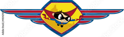 Cartoon Heroic Superhero Character