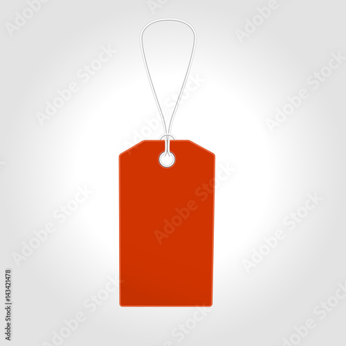 Red Tag, label with sale design. Vector illustration tamplate