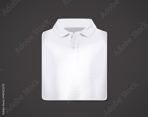 White folded pole shirt mockup isolated.