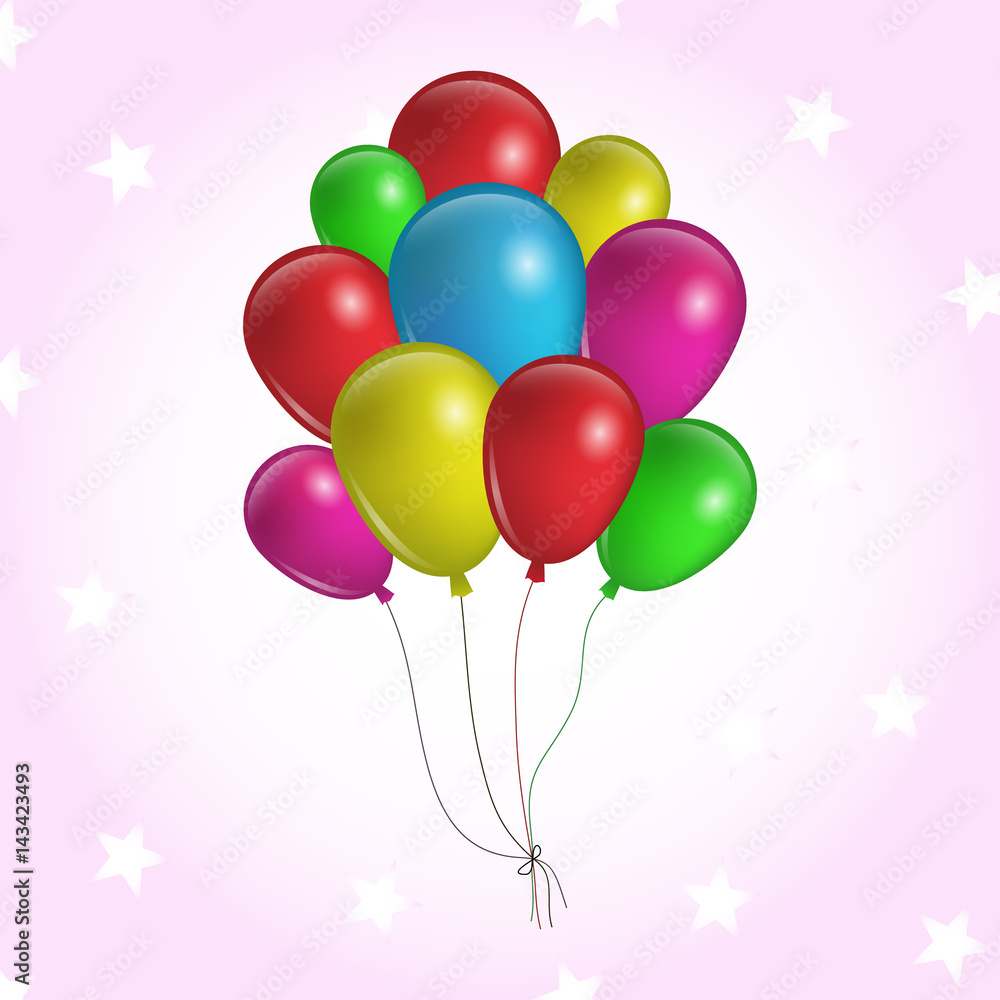 Set of colorful balloon on light background